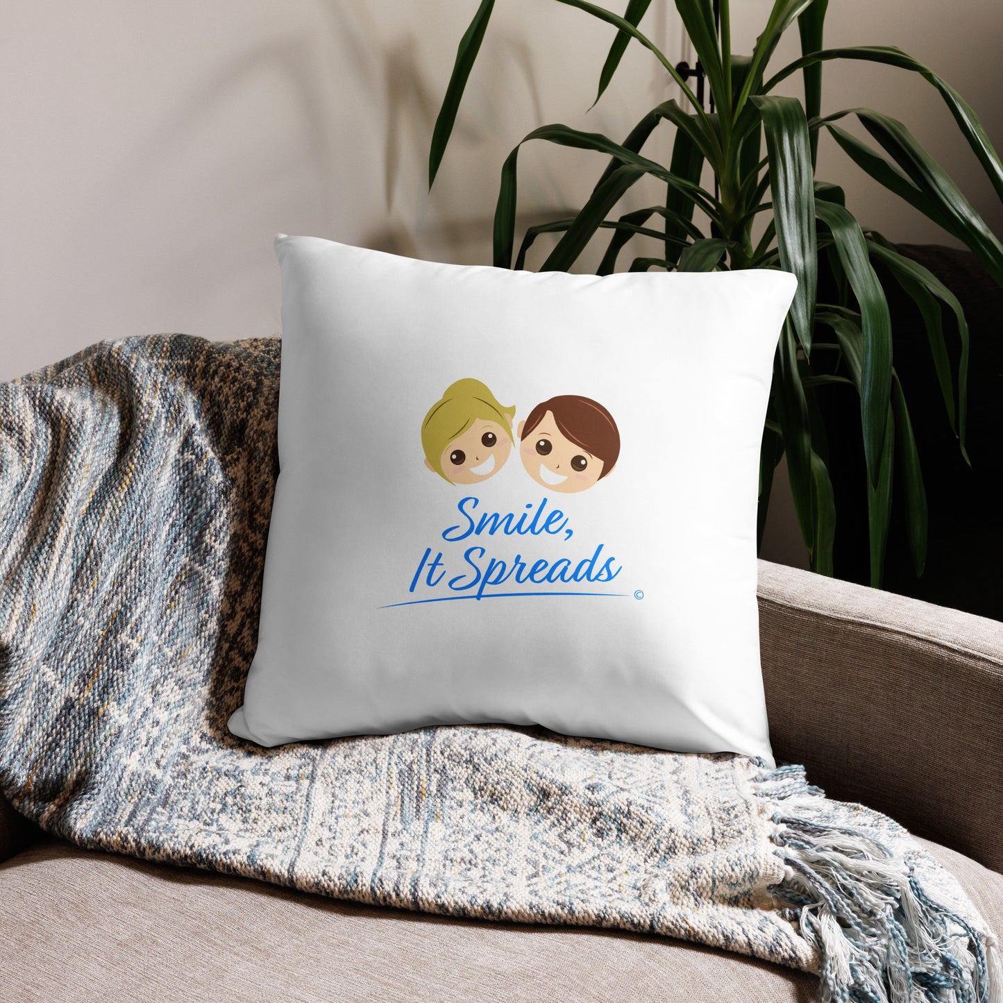 Smile, It Spreads Basic Pillows