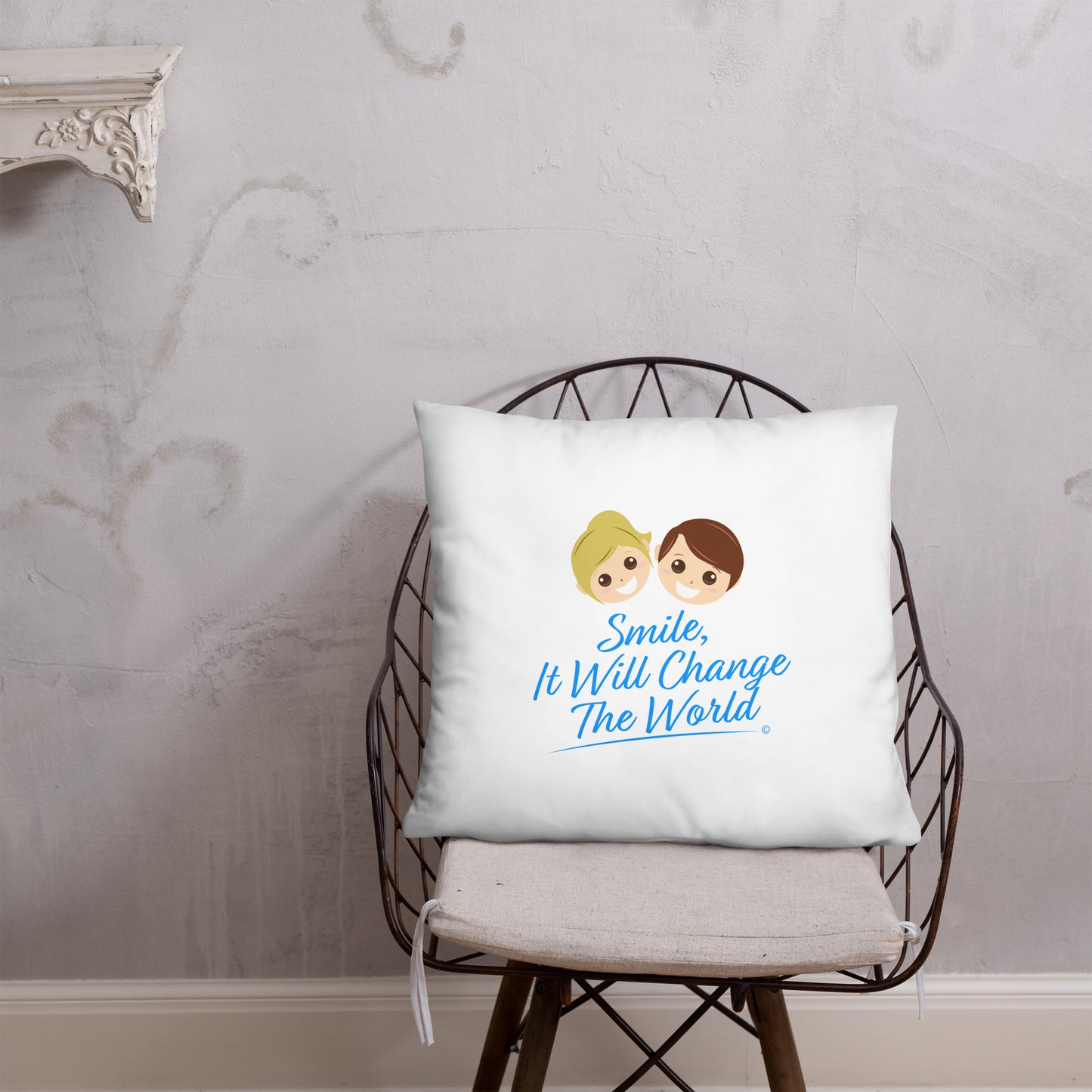 Smile, It will Change the World Basic Pillows