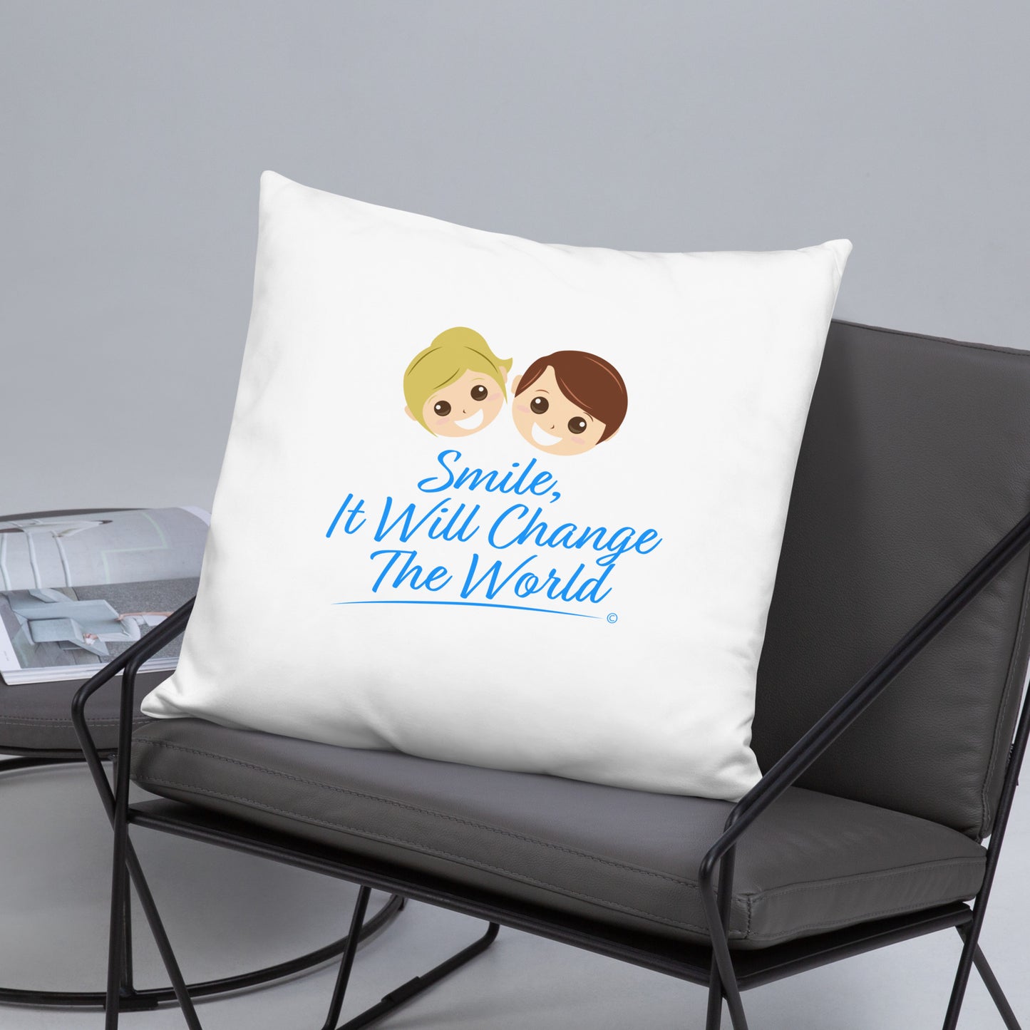 Smile, It will Change the World Basic Pillows