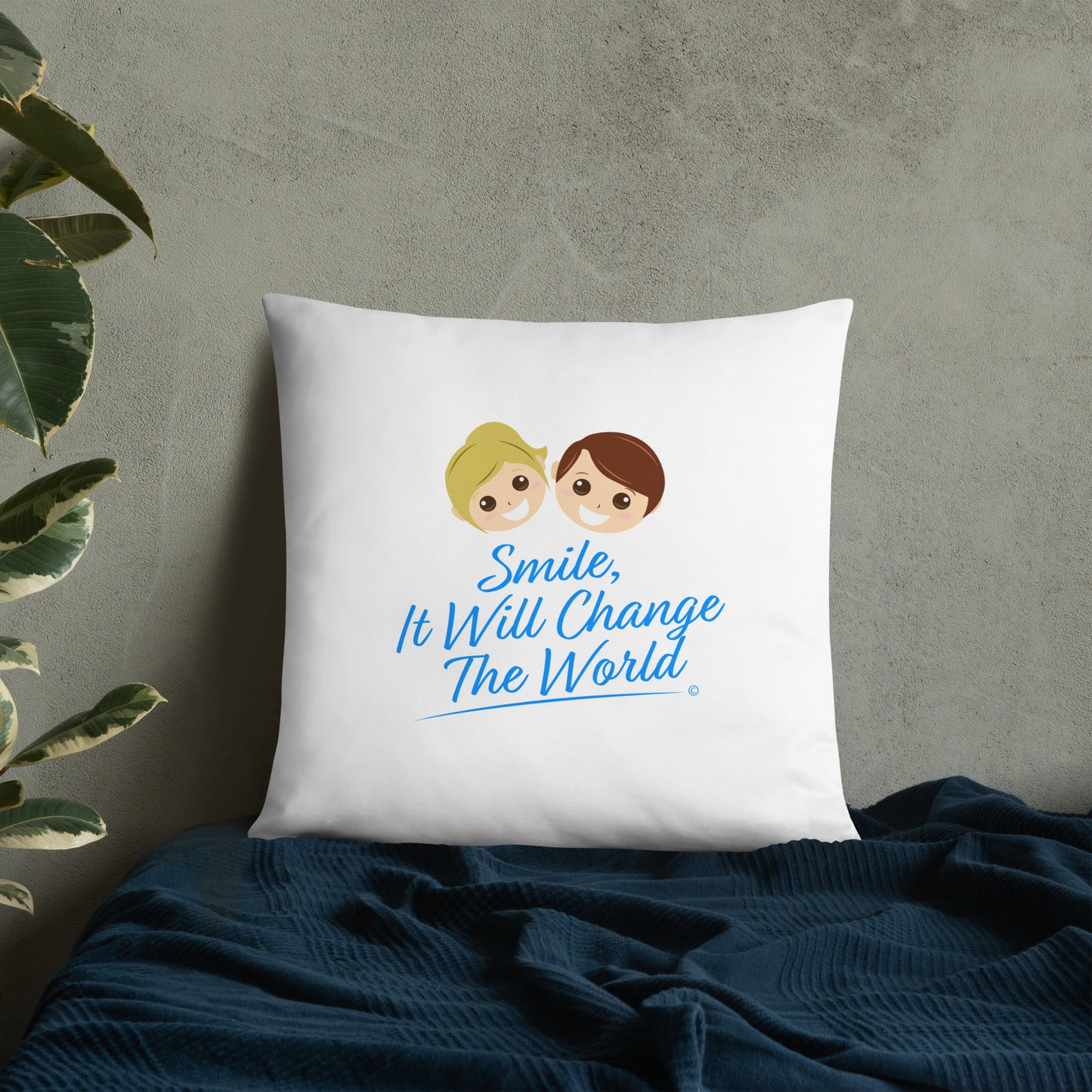 Smile, It will Change the World Basic Pillows