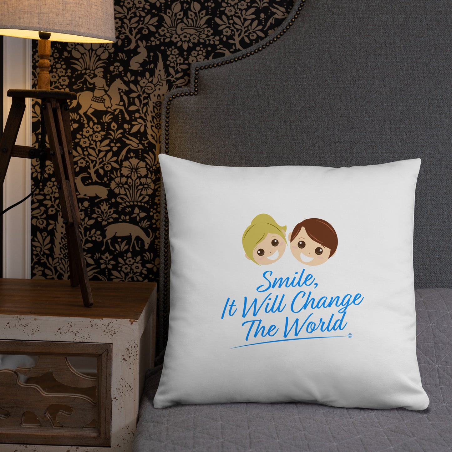 Smile, It will Change the World Basic Pillows