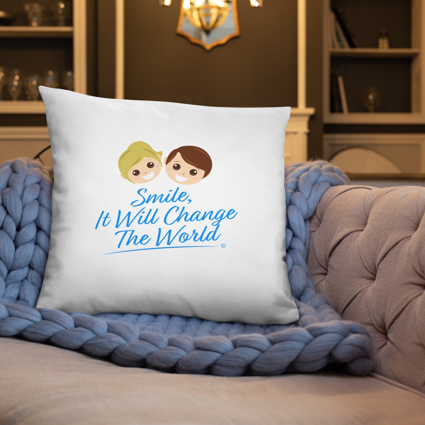 Smile, It will Change the World Basic Pillows