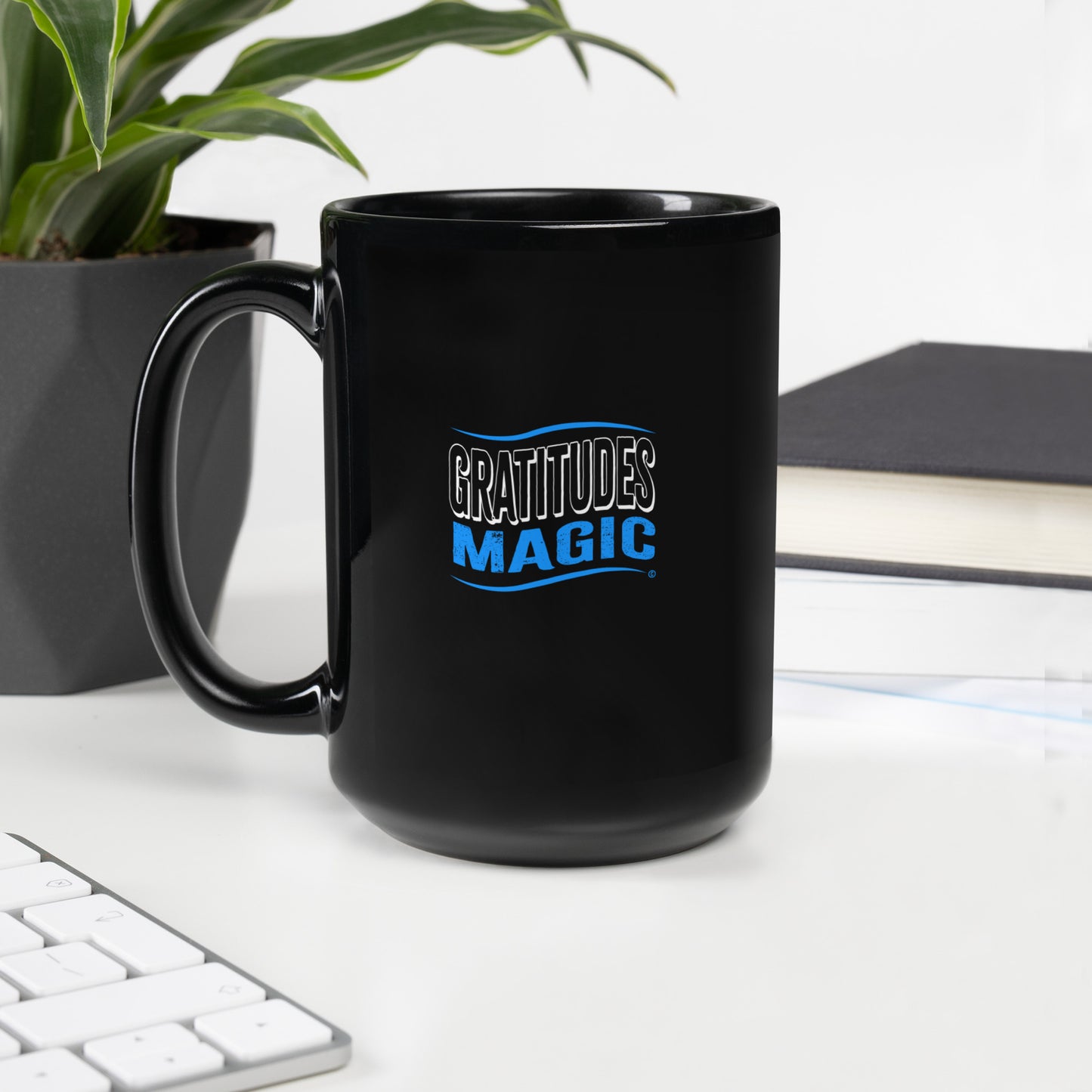 Gratitudes Magic Black Glossy Mugs