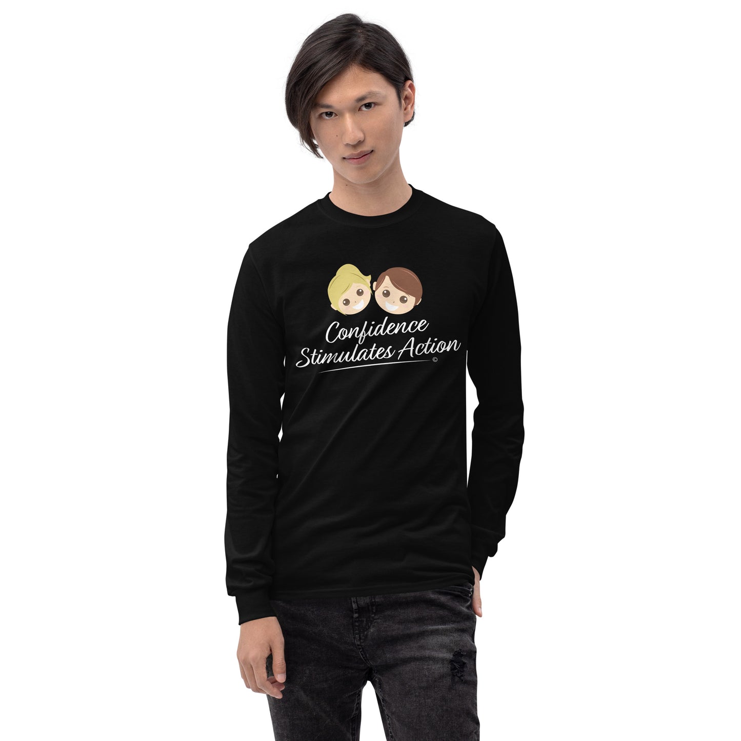 Fashionable long-sleeve tees for adults-Front View