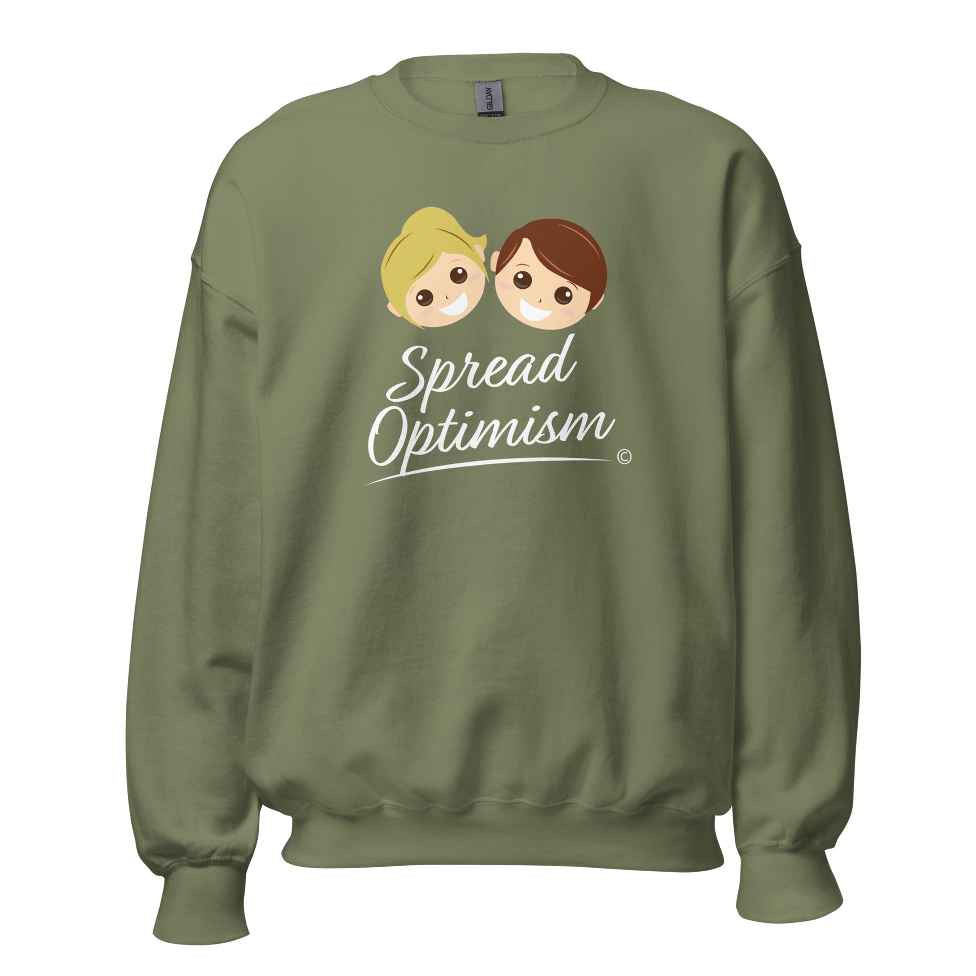 Unisex sweatshirts for couples-Military Green