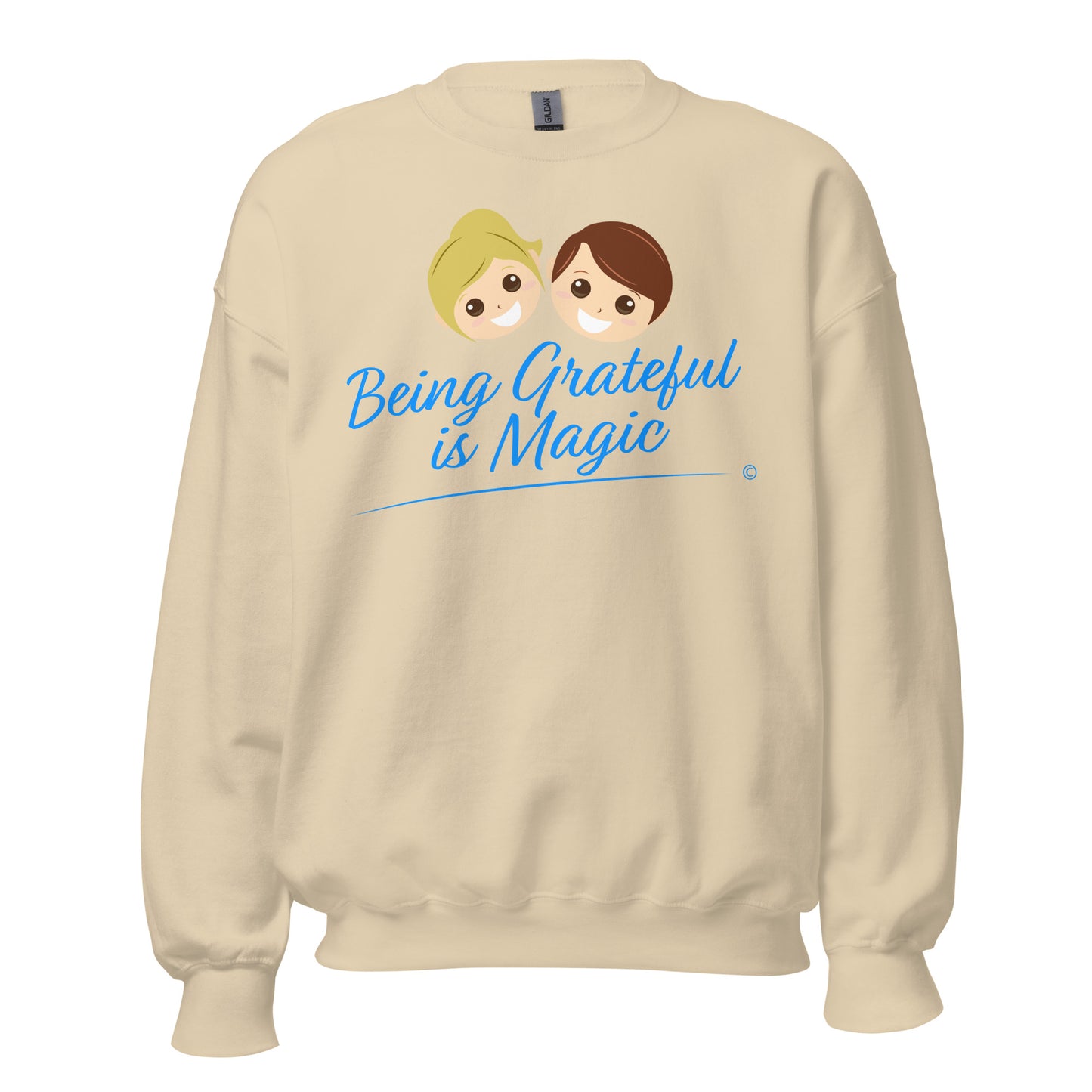 Tan Sweatshirt - Being Grateful Is Magic