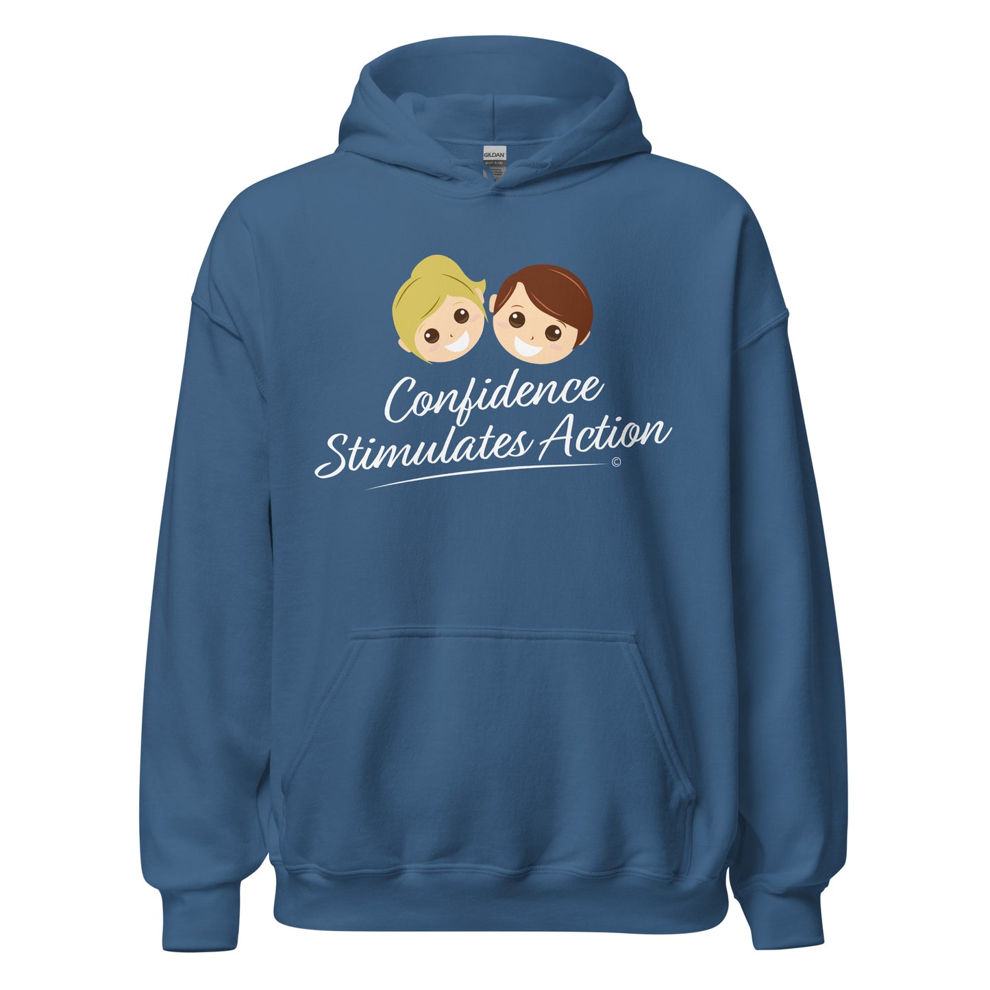 Confidence Stimulates Action Unisex Hoodie -Indigo Blue