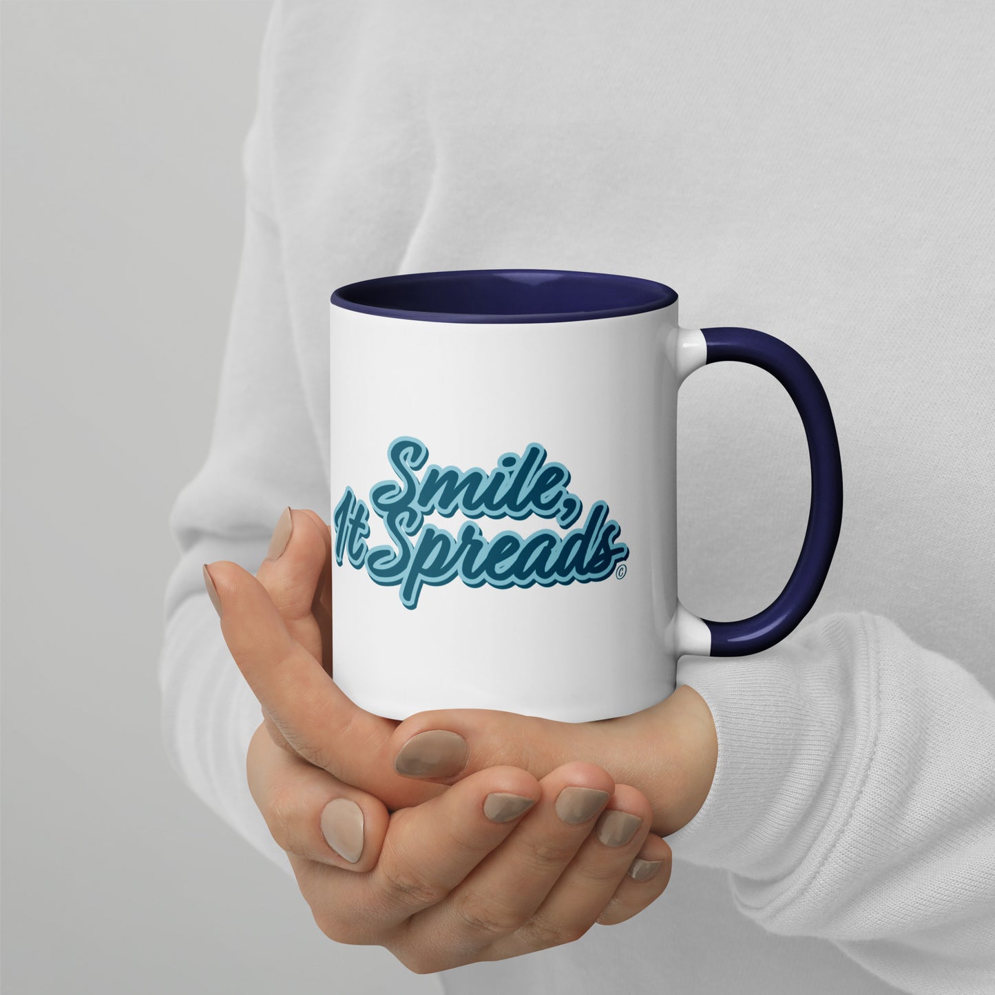 Smile, It Spreads Mug with Color Inside