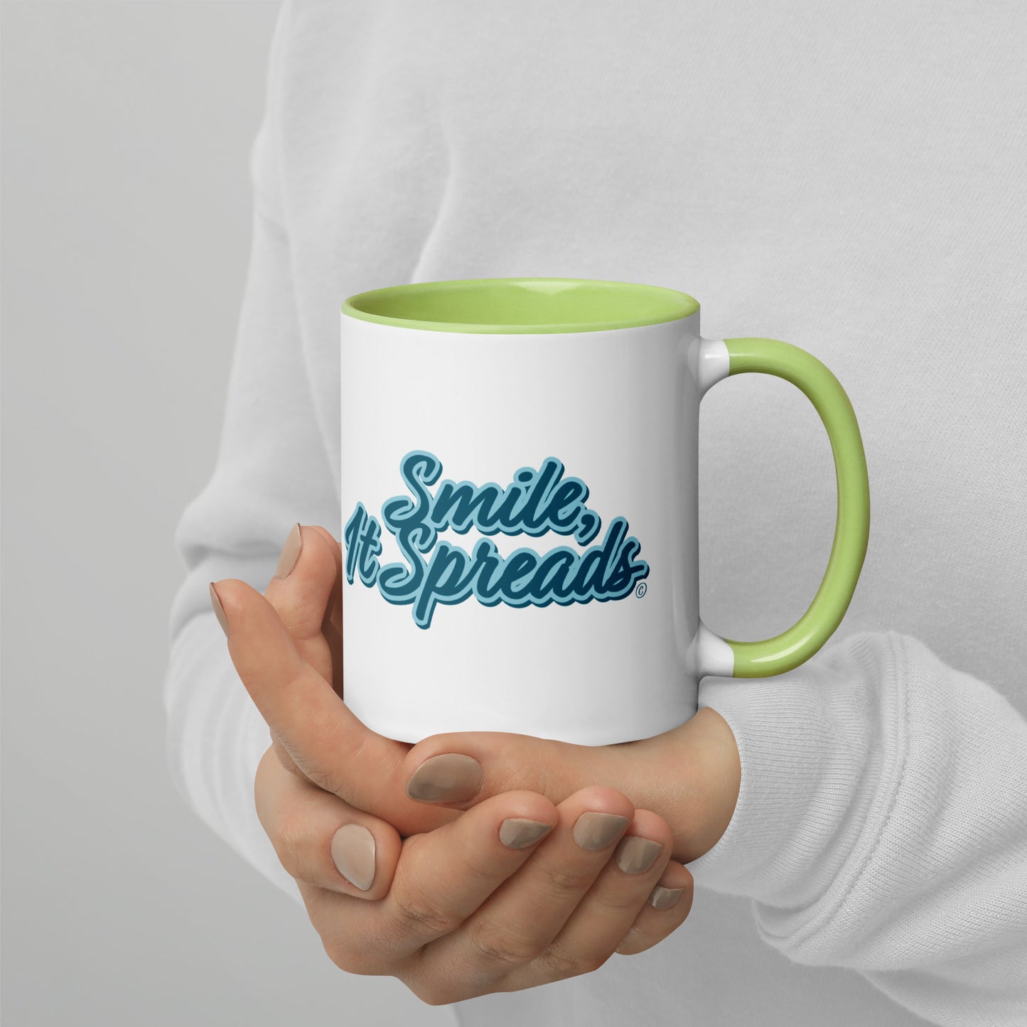 Smile, It Spreads Mug with Color Inside