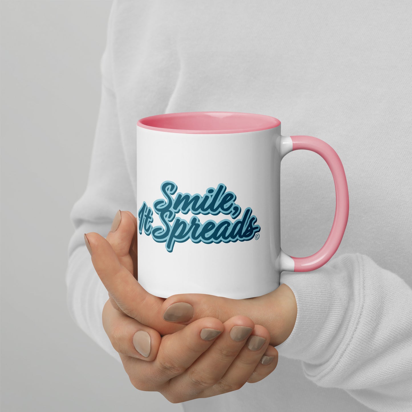 Smile, It Spreads Mug with Color Inside