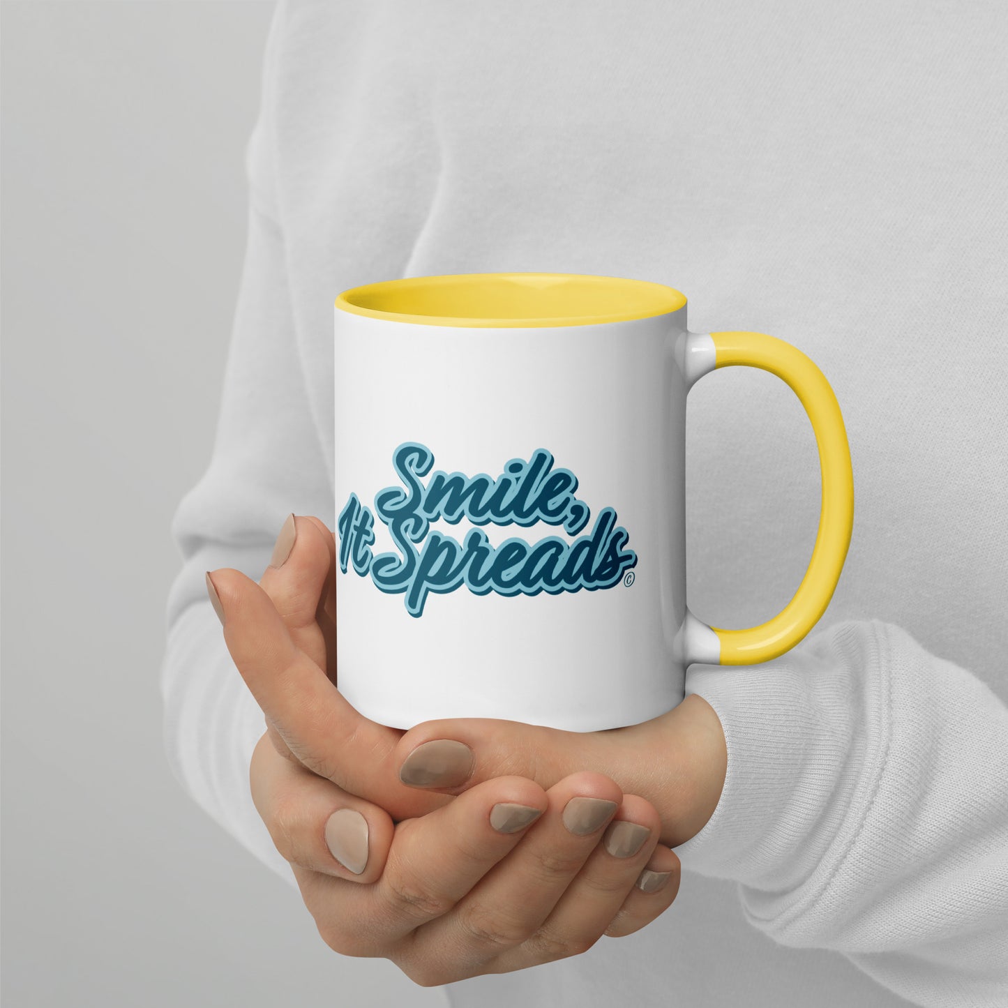 Smile, It Spreads Mug with Color Inside