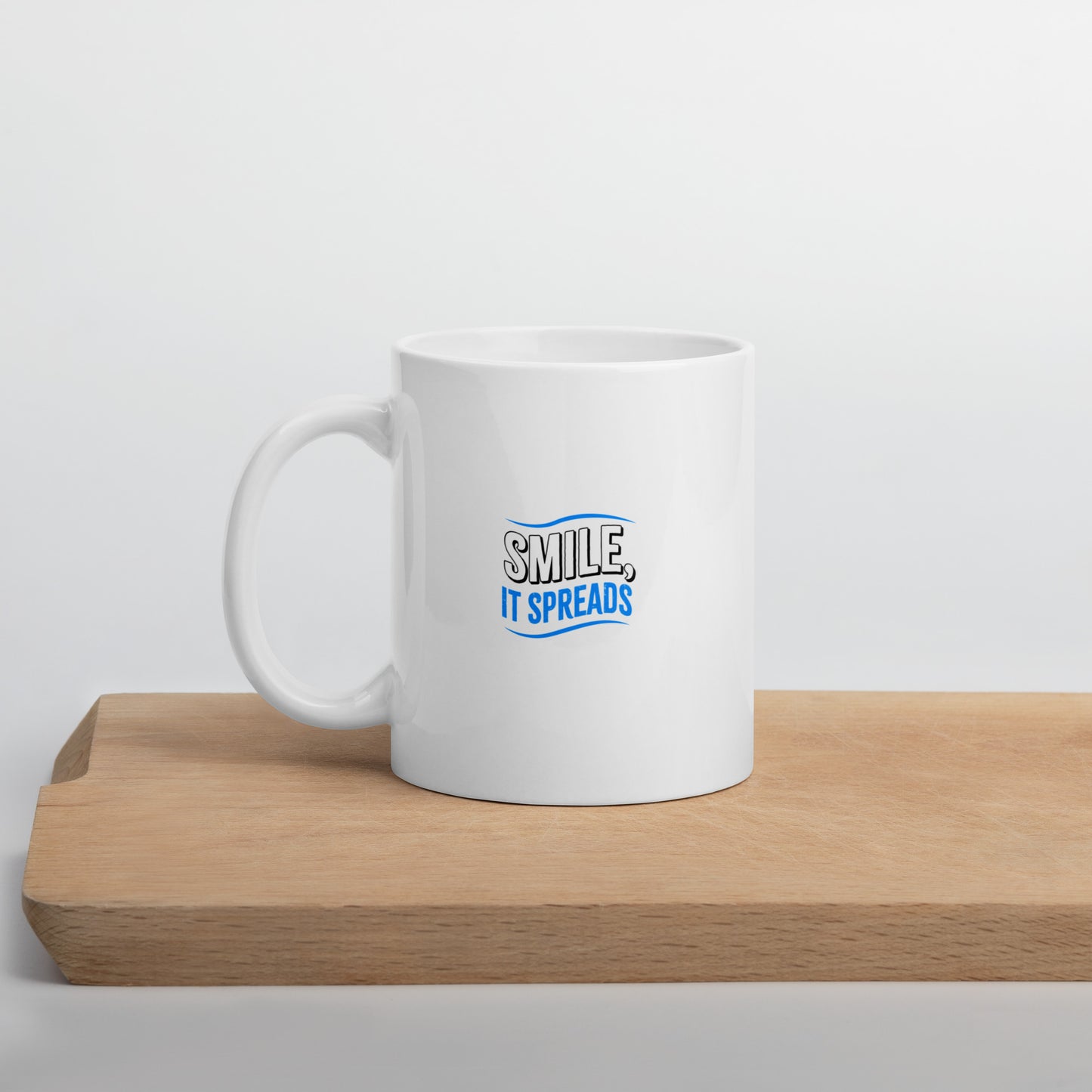 Smile, It Spreads White Glossy Mugs