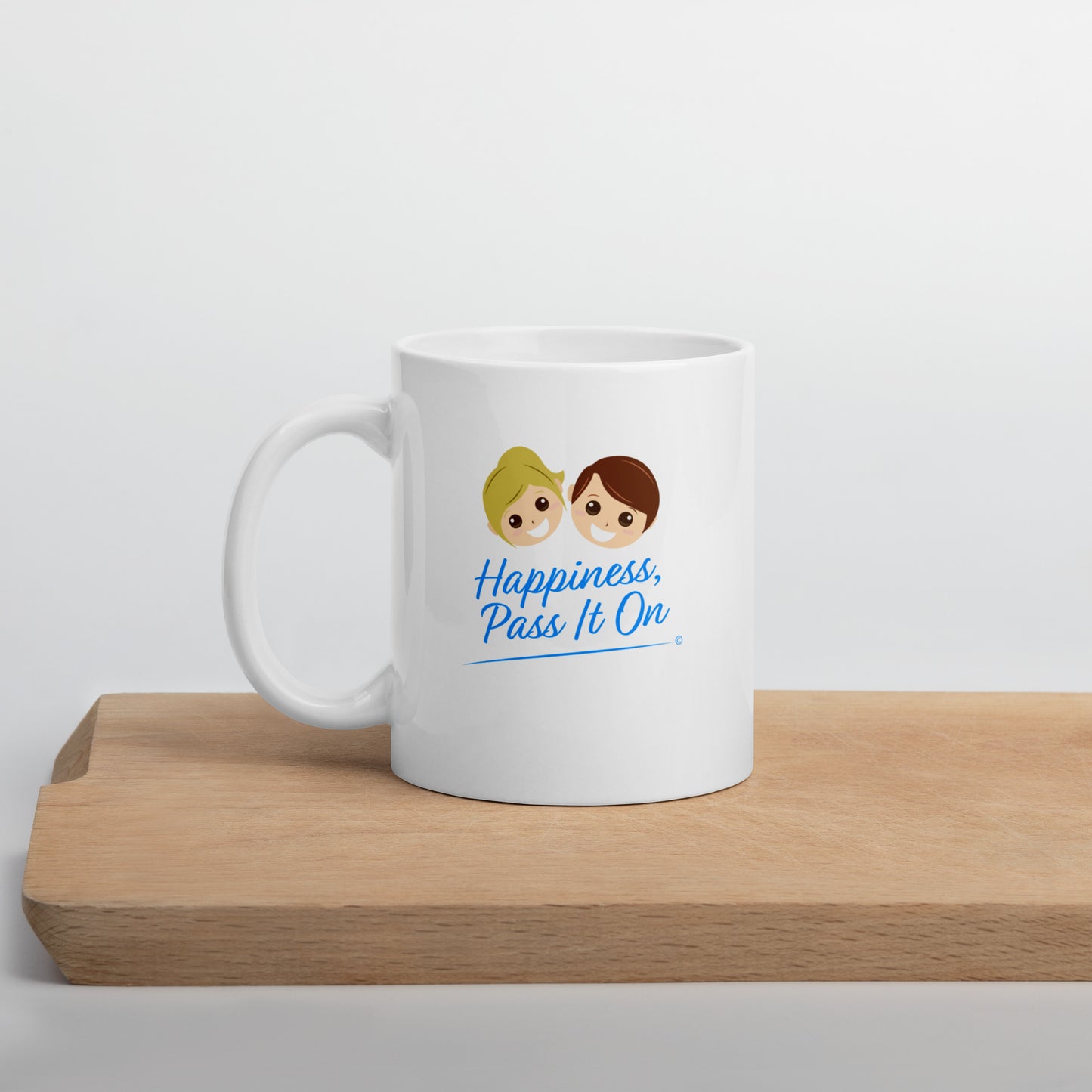 Happiness, Pass It On White Glossy Mugs