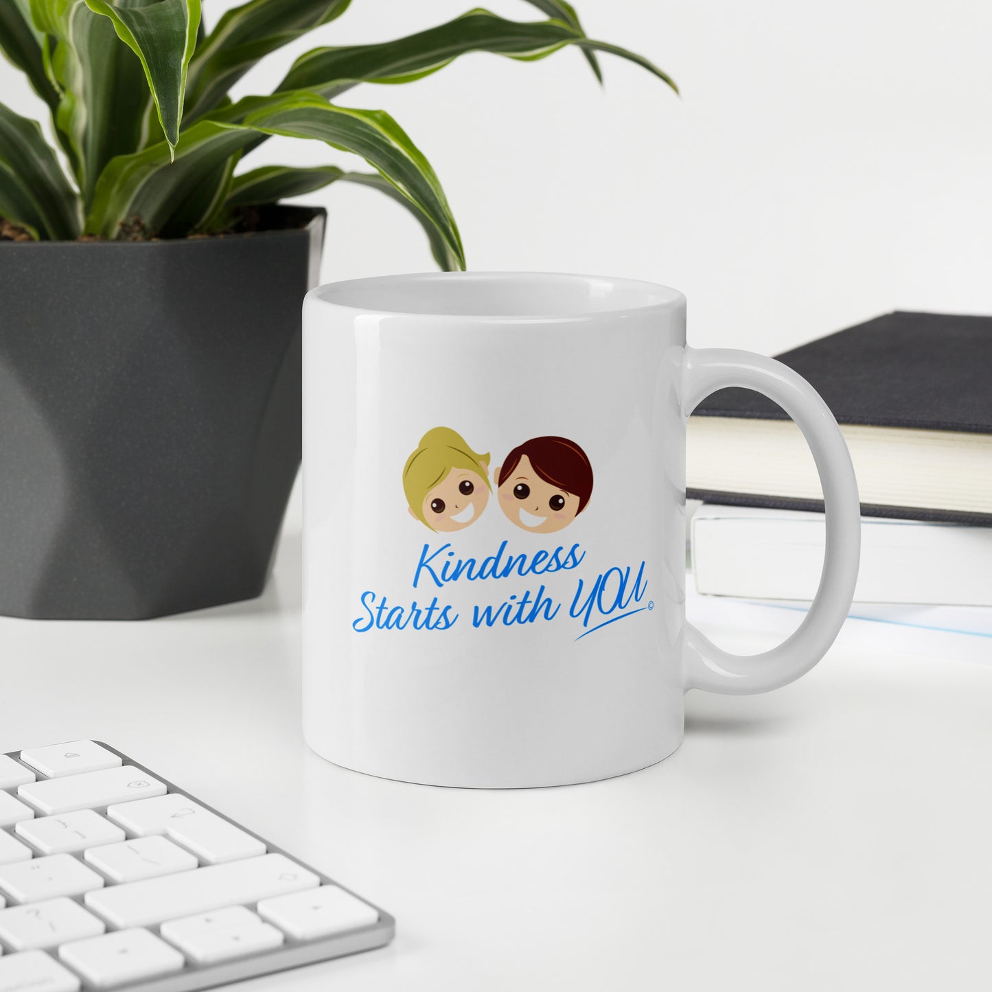 Kindness Starts with You White Glossy Mugs