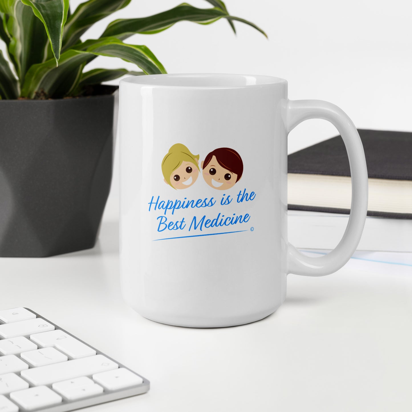 Ceramic Mug with Happiness is the best medicine Theme