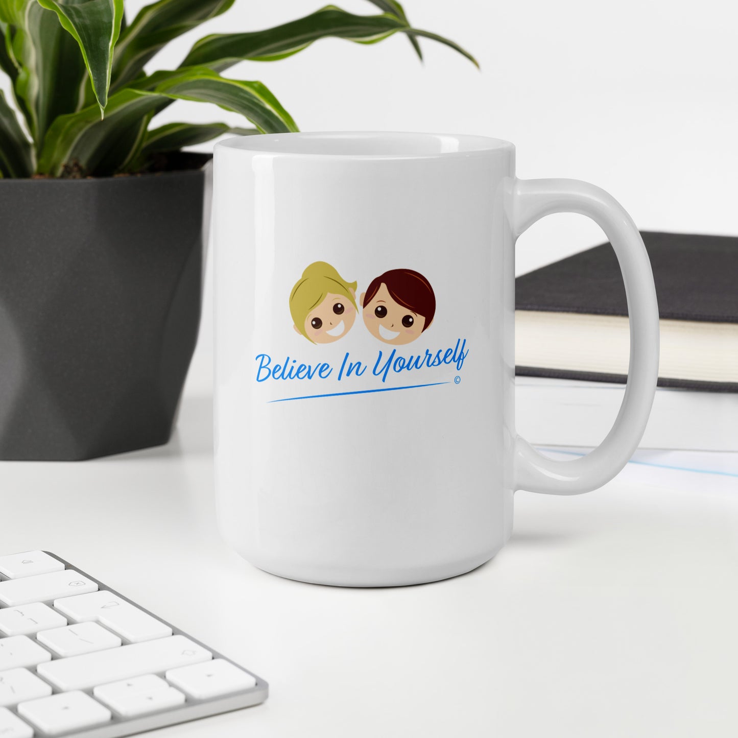 Believe in Yourself White Glossy Mugs