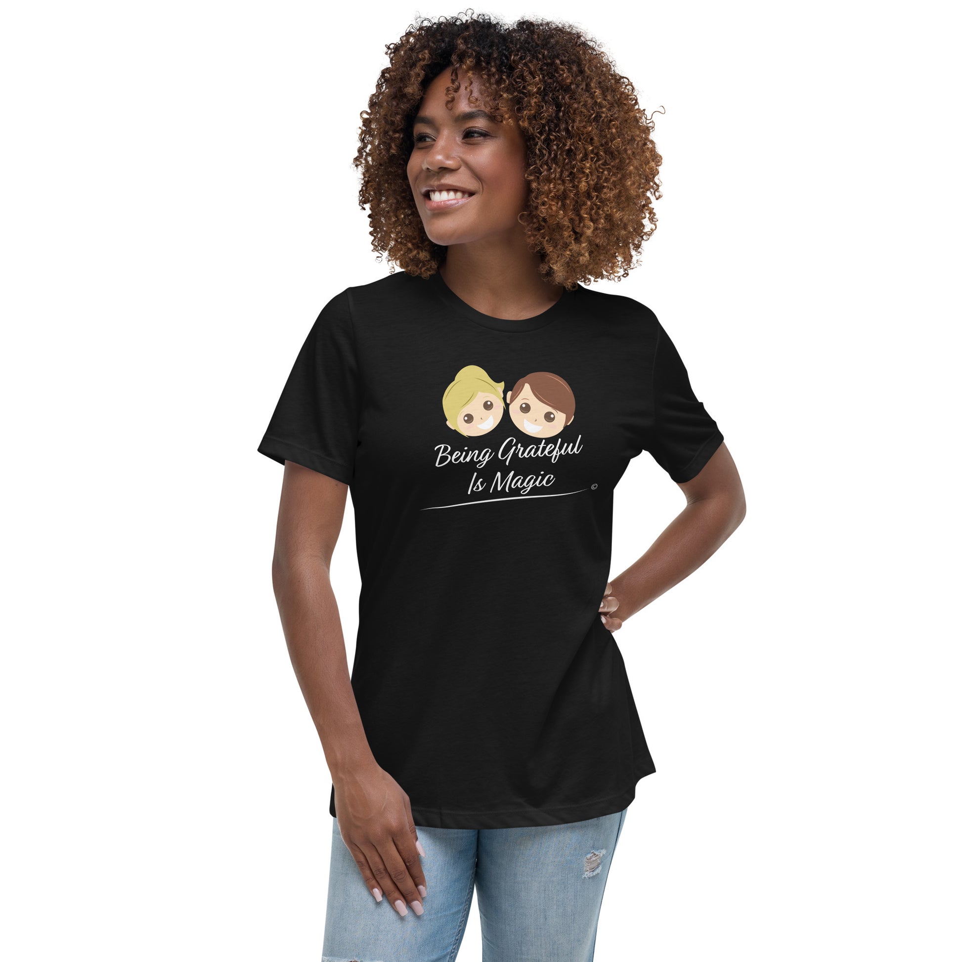 Casual women's printed relax-fit tee-front view